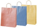 クリスタルシリーズ・中可愛いパステルカラーの手提げ紙袋。全3色。マチ11cm