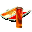 宝石印鑑 いんかん 琥珀 実印 18mm 印鑑ケース付 ( 印鑑 プレゼント 赤ちゃん 印鑑ケース 印鑑ホルダー おしゃれ セット ハンコ はんこ 名前 作成 送料無料 子供 男の子 男性 オーダー 判子 出産祝い ハンコケース ギフト オーダーメイド フルネーム 18ミリ 結婚祝い こども)