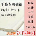 【書道用品】【画仙紙】【書道用紙】手漉き画仙紙お試しセットNO.2 半切(350×1360mm)が5種×4枚入っていますメール便の場合送料無料