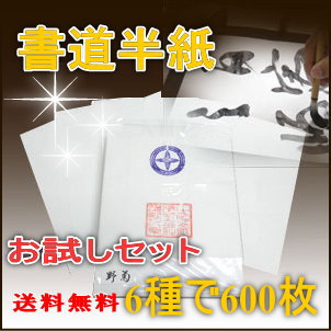 【書道半紙】 漢字用6種600枚お試しセット