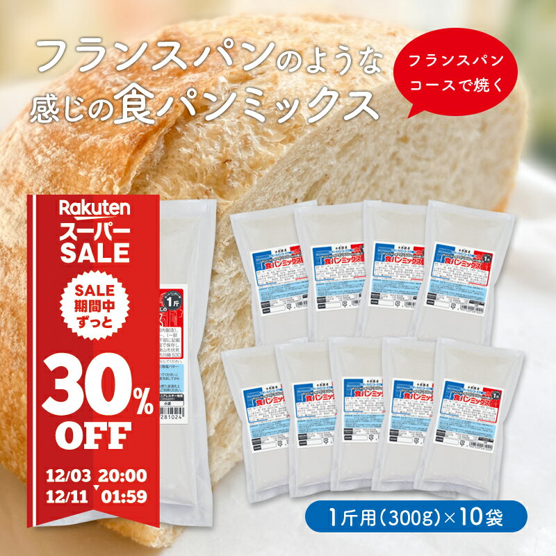 送料無料 フランスパンのような感じのパンミックスセット【10個】（半鐘屋オリジナル・ホームベーカリー）