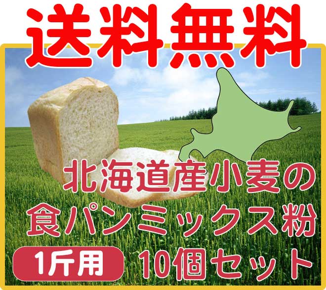 【送料無料】◆北海道産小麦の食パンミックス粉◆1斤用（310g×10袋）HB用食パンミックスセット【sm15-17】【FS_708-8】