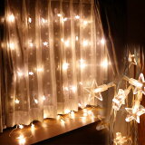 イルミネーション スタ 飾り 室内イルミネーション カーテン 室内 星 クリスマス プレゼント ギフト インテリア 照明 室内照明 インテリアライト LEDインテリア カーテンライト48球 hnw1