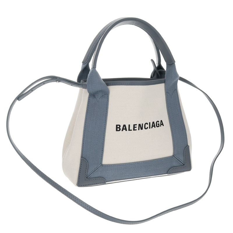 oVAK BALENCIAGA 2WAYnhobO 390346 NAVY CABAS XS NATUREL GRIS SOURIS