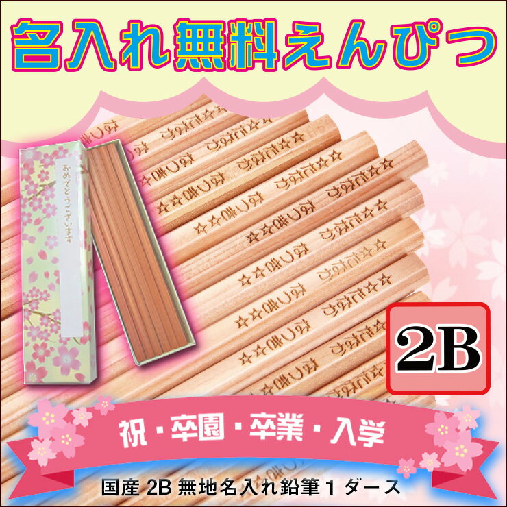 【3ダースでメール便無料】【おまけ有り】【名入れ無料】国産2B無地名入れ鉛筆1ダース（ナチ…...:happy-gift:10000056