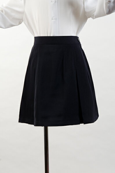 ボックスプリーツスカート　紺　130〜165センチ　日本製