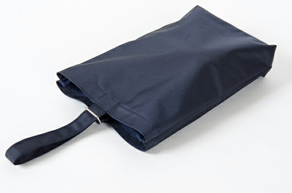 人気のシューズバッグのナイロンタイプが新登場！紺色ナイロン製 ：お子様用シューズバッグ　タイプB【お受験バッグのハッピークローバー】