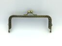 (メール便可) がま口 約12.5cm 金古美/アンティーク 花柄 角型 高品質塗装 人気カラーのアンティークがま口 つまみ部分丸 ハッピークラフト/HAPPYCRAFT ガマグチ ガマ口 口金
