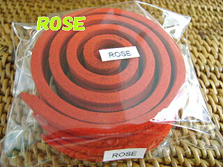 【メール便選択で6箱毎送料84円】タイのお香 うずまき香COILS INCENSE【ROSE/ローズ】/全部で32種類の香り！/インセンス/インド香/アジアン雑貨/アロマ/お香は専門店でどうぞ！★華やかなレッドローズの香りのお香★