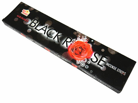 【メール便選択で3箱毎送料84円】ブラックローズ香 スティック /GANGA BLACK ROSE/インセンス/インド香/アジアン雑貨/アロマ/お香は専門店でどうぞ！★酸味はきつ過ぎず、香りの強さも程よいので初心者の方にもオススメ★