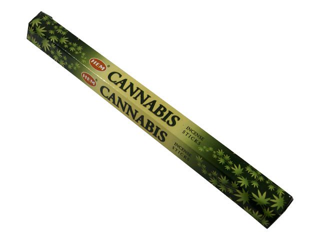 【メール便選択で6箱毎送料84円】カナビス香 スティック /HEM　CANNABIS/インセンス/インド香/アジアン雑貨/アロマ/お香は専門店でどうぞ！