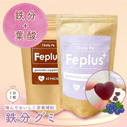 鉄 サプリ 鉄分グミ グミ <strong>グミサプリ</strong> Feplus エフイープラス 60粒 60日分 2ヶ月分 大容量 ブルーベリー味 コーラ味 サプリメント 鉄分 葉酸 妊婦 産後 女性 子供 子ども 鉄分補給 栄養 栄養補助