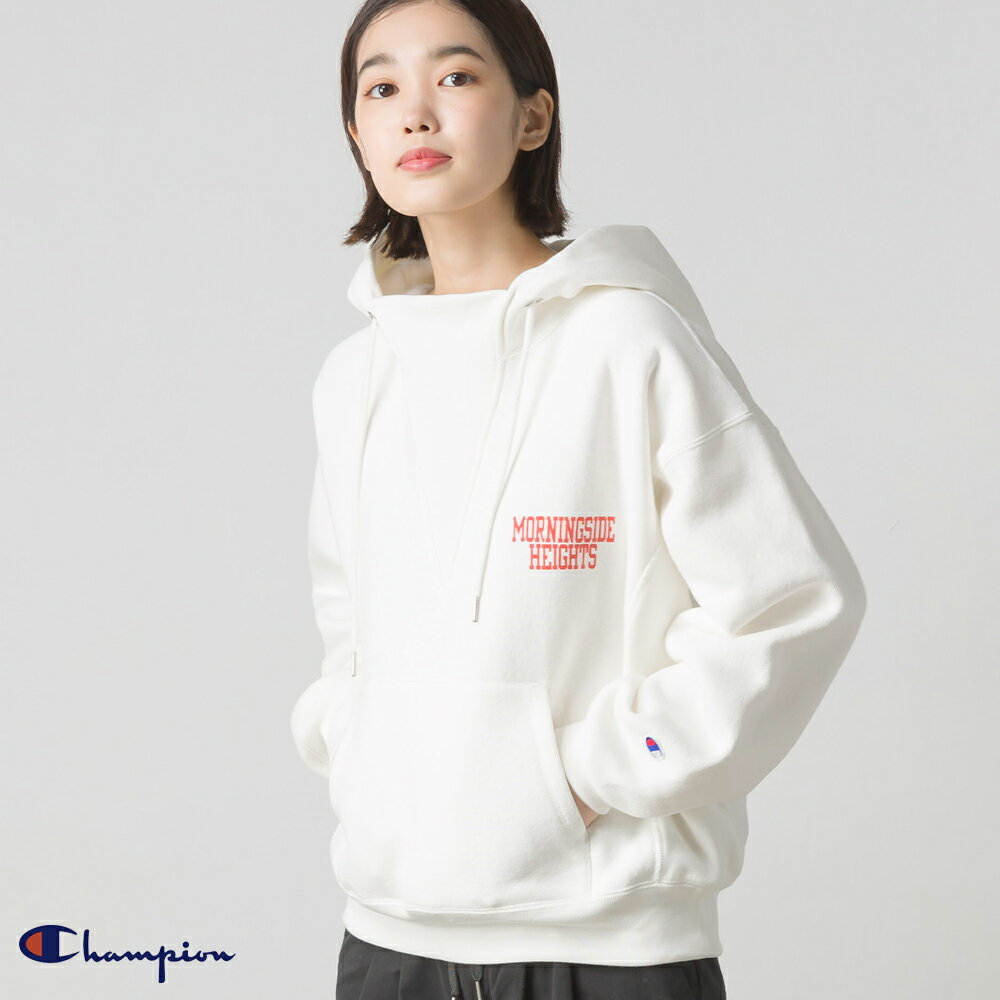 【hbA】【Champion】ウィメンズ リバースウィーブ(R) フーデッドスウェットシャツ 21FW チャンピオン(CW-U101) レディース ロゴ 長袖 パーカー HAPTIC ハプティック