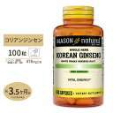 【ポイントUP5倍対象★6/4 20:00-6/11 9:59】朝鮮人参 パナックス人参ルーツ 100カプセル MASON natural(メイソンナチュラル)高麗人参 総合的 栄養補助 バランス 生活習慣