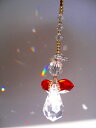 天使型サンキャッチャー「ちっちゃなエンジェル」/赤色 スワロフスキー社クリスタル使用 ストラップタイプ 【楽ギフ_メッセ入力】厄除け 長寿 プリズム ヒーリング