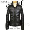 レザーダウンジャケット ダウンジャケット ダウンコート メンズ 本革 ラムレザー 革ジャン 皮ジャン レザーコート 大きいサイズ メンズアウター 黒 ブラック レザーコート M/L/LL 秋冬 父の日 US119BK