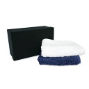 ABYSS&HABIDECOR エジプト綿 ハンドタオル ギフトセット COOL (SuperPile ハンドタオル 100 WHITE 1枚 + SuperPile ハンドタオル 332 CADETTE BLUE 1枚 + ギフトボックス) 【楽ギフ_包装】【楽ギフ_のし】