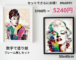 絵画 数字油絵 塗り絵 お得な8%OFF セット価格 フレーム無し 油絵セット おうち時間 数字塗り絵 <strong>オードリー</strong> ヘップバーン マリリンモンロー 50x40cm 大人の塗り絵 油絵 アートパネル インテリア雑貨 おしゃれ 壁飾り ヨーロッパ 暇つぶしグッズ 塗り絵セット ははの日 ギフト