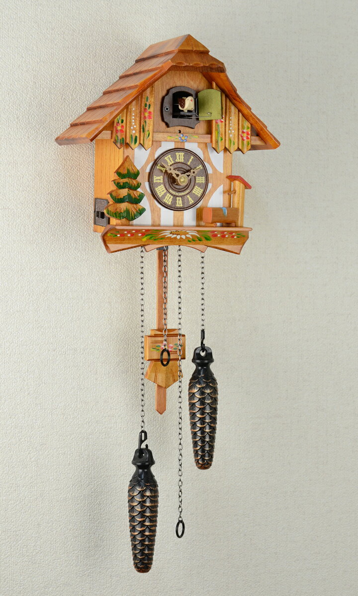 【送料無料】クォーツ式　ドイツ鳩時計（はと時計）　ちいさな山小屋　421 QM【楽ギフ_包装】ドイツ森の時計クォーツ式鳩時計小さめの山小屋モデル421QM