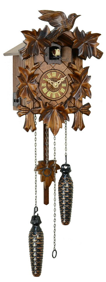 【送料無料】クォーツ式「ドイツ森の時計」小さいカッコー時計（鳩時計）　522QM【楽ギフ_包装】ドイツの鳩時計工房が生産するクォーツ式からくり鳩時計