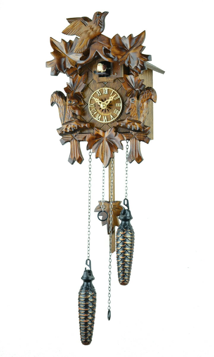 鳩時計 壁掛け時計 ハト時計 はと時計 ポッポ時計クォーツ式 彫刻モデル 622 QM【ENGSTLER鳩時計ムーブメント】【楽ギフ_包装】