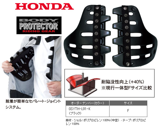 【アパレル】【Honda】【ホンダ】【バイク用】ボディプロテクター セパレート OP オプション【TH-L91-KF】