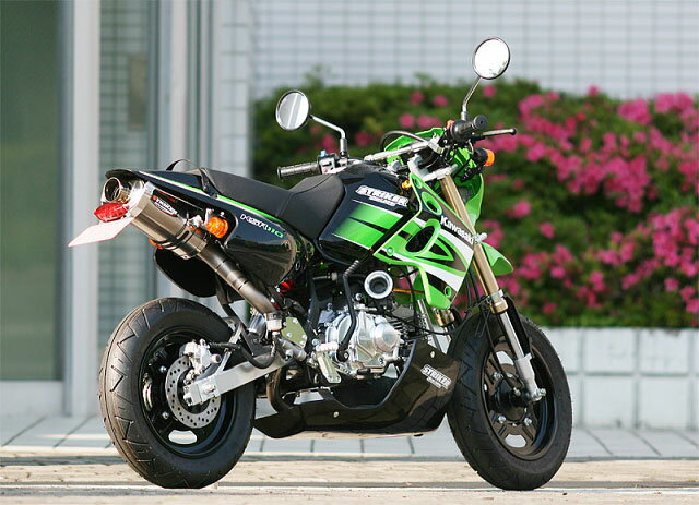 【STRIKER】【ストライカー】【マフラー】【バイク用】パワーミニ キャノンタイプマフラーA センター/UP1本出し KSR110【5609OTQP】【送料無料！】