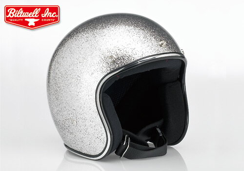 【装飾用ヘルメット】【公道使用不可】【EASYRIDERS】オープンフェイスヘルメット メガフレーク/Brite Silver【BWI022】