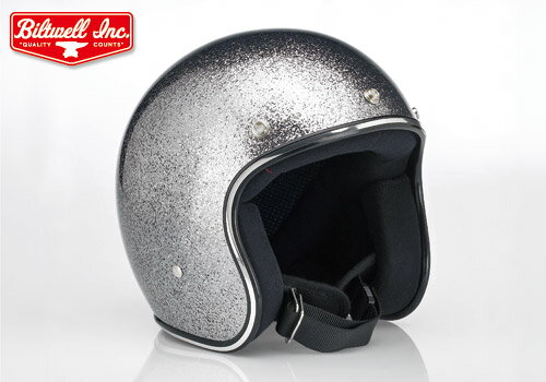 【装飾用ヘルメット】【公道使用不可】【EASYRIDERS】オープンフェイスヘルメット メガフレーク/Stardust Silver【BWI023】
