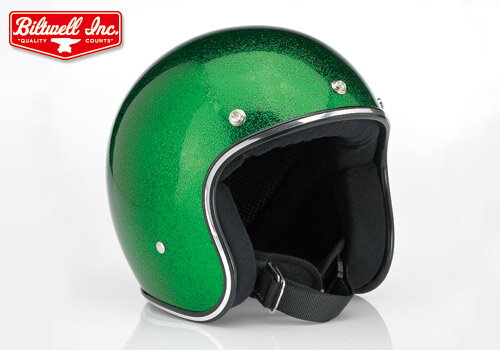 【装飾用ヘルメット】【公道使用不可】【EASYRIDERS】オープンフェイスヘルメット メガフレーク/Gang Green【BWI027】