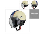 CR-760/アイボリー×ネイビー/開閉式バブルシールド装備/LEAD/リード工業/CROSS/ハーフヘルメット/CR760