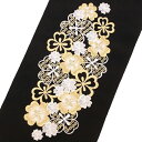 半衿 振袖 成人式 半襟 刺繍 黒 金 桜 鹿の子絞り 金糸 シルエリー Silelly おしゃれ半衿 モダン エレガント お洒落着 振袖 袴 No.10-0184