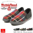 Harris Tweed 王室 インヒール スリッポン スニーカー レディース 黒 スエード カジュアルシューズ ローカット 靴 おしゃれ ジュニア tk22918