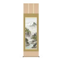 三幸 掛軸 山水画掛軸 富峰渓谷 尺五 KZ1B3-105 伊藤渓山