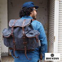 HOUSTON ヒューストン LINEN RUCK SACK 6563 リュック リュックサック 大容量 メンズ レディース アウトドア キャンプ 旅行 ミリタリー バッグ 鞄 bag バックパック バッグバック デイパック デイバッグ