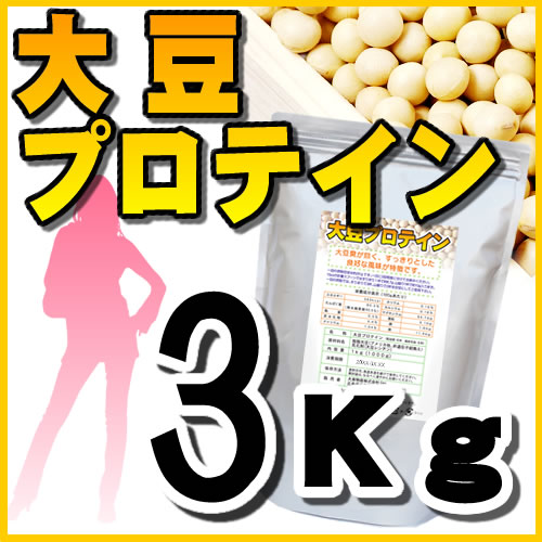 【店長暴走企画・セール特売品】送料無料大豆プロテイン・3kg（ソイプロテイン100％）