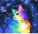 【パネル販売】USAコットン/timeless treasures/Fantastic cat/1パネル約58cm/猫/蝶/cat/コットン100%/生地/布