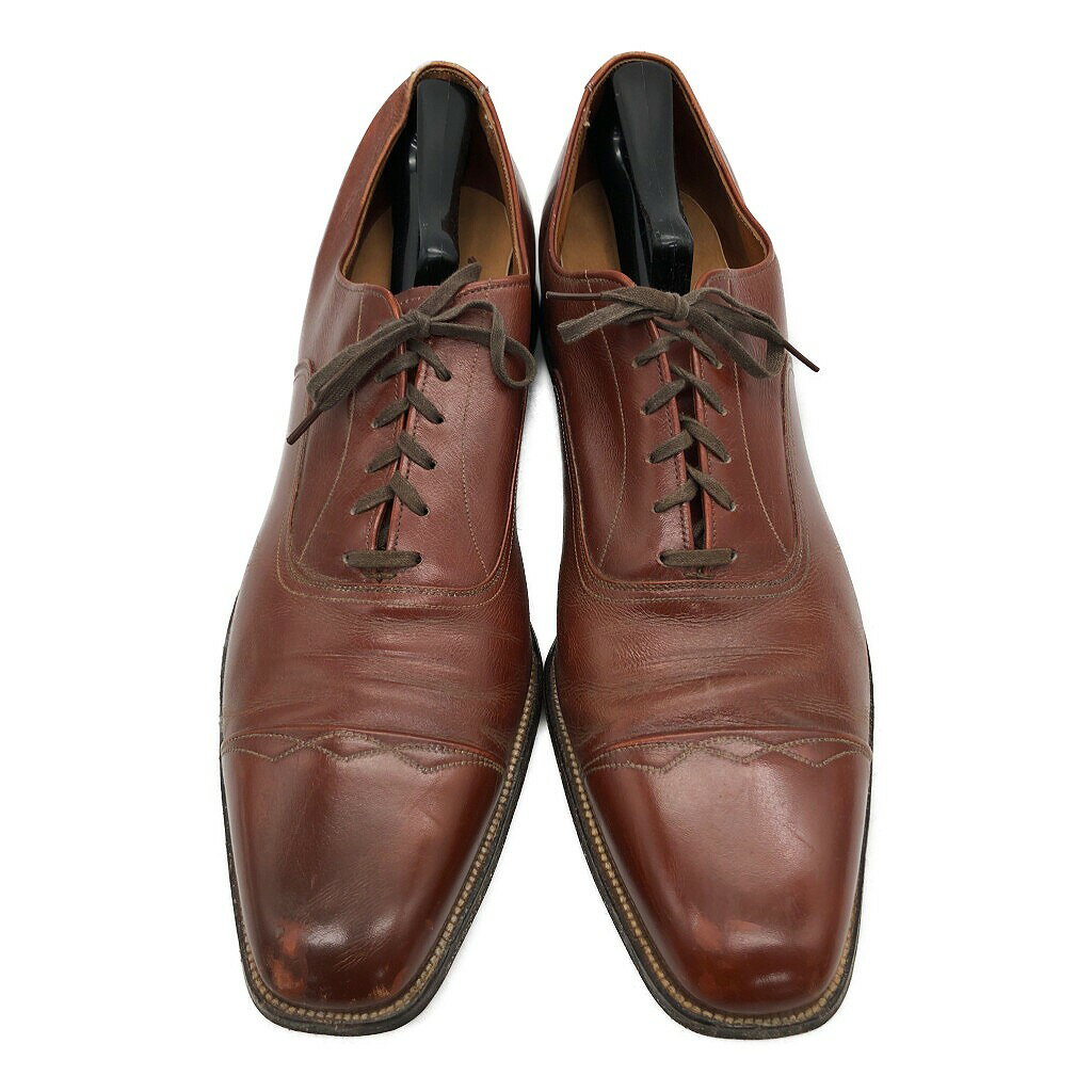 70年代相当 ストレートチップ レザーシューズ 内羽根式 レッドブラウン (メンズ 13) 中古 古着 KA0931