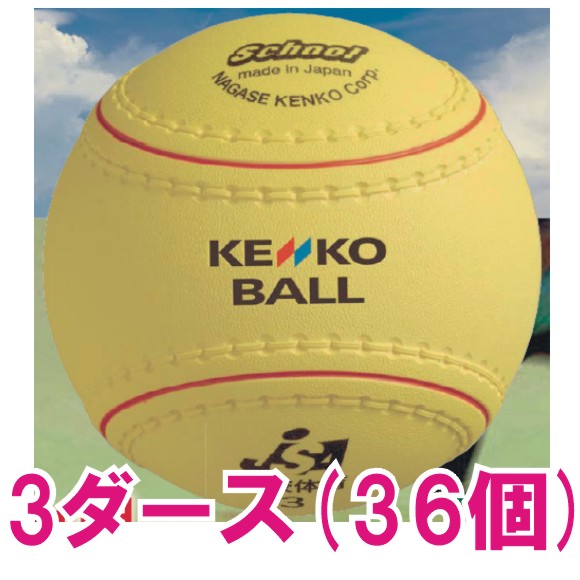 【ナガセケンコー】学校体育ソフトボール検定3号(3ダース)　KS12-PUR-3D