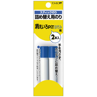 【メール便対応/15個まで】 トンボ鉛筆 強力スティックのり 消えいろピットほそみ用つめ替え2本 PR-PC2P