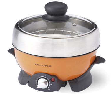 【送料無料】 レコルト ポットデュオ　オレンジ RPD-1蒸す・煮る・焼くの1台3役のグリル鍋。