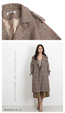 グレンチェック コート ロング チェック コート レトロ チェスター ジャケット チェスターコート レディース 春 スプリング coat 大人 女性 スプリングコート 長袖 高品質 162365