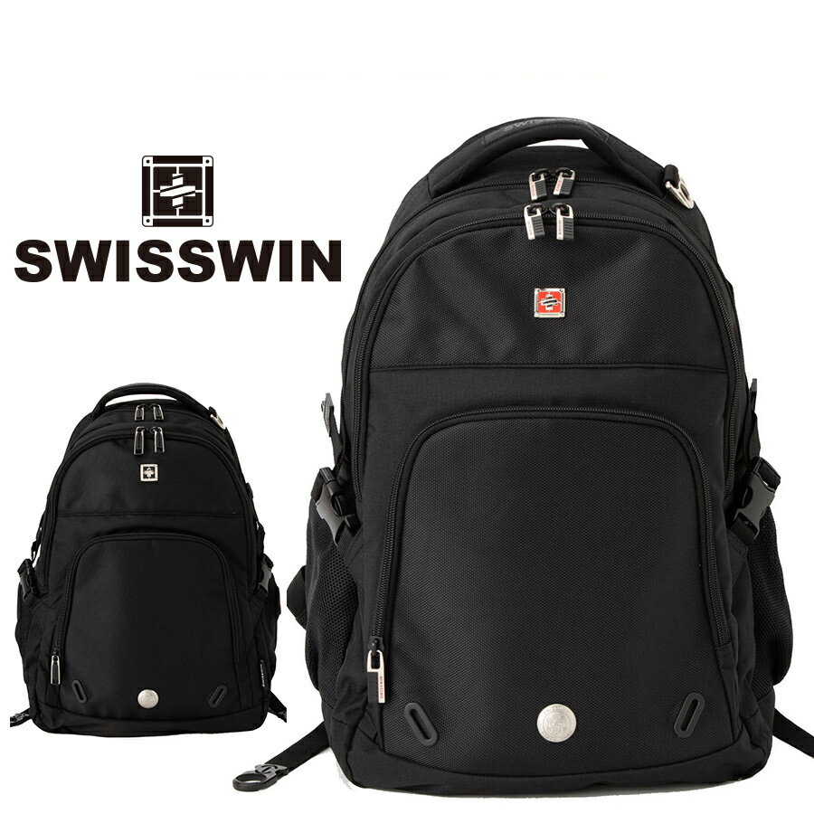 ビジネス リュック swisswin ビジネスリュック メンズ 大容量 ノートPC収納 リュックサック 黒 シンプル 30L 通勤 通学 アウトドア 旅行 スポーツ 学生 ビジネスバッグ レディース 男子 女子 SW9017