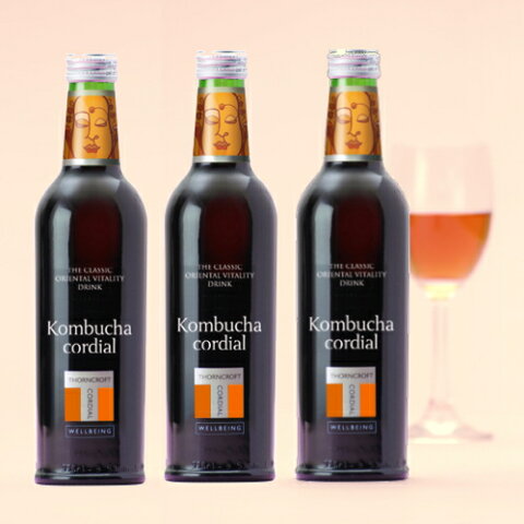 ソーンクロフト コーディアルハーブコーディアル コムブッカ 375ml×3本セット 紅茶キノコ／コンブチャ／KOMBUCHA／発酵茶／発酵飲料／酵素ドリンク/正規品/希釈タイプ/ハーブドリンク/まとめ買い/【送料無料】