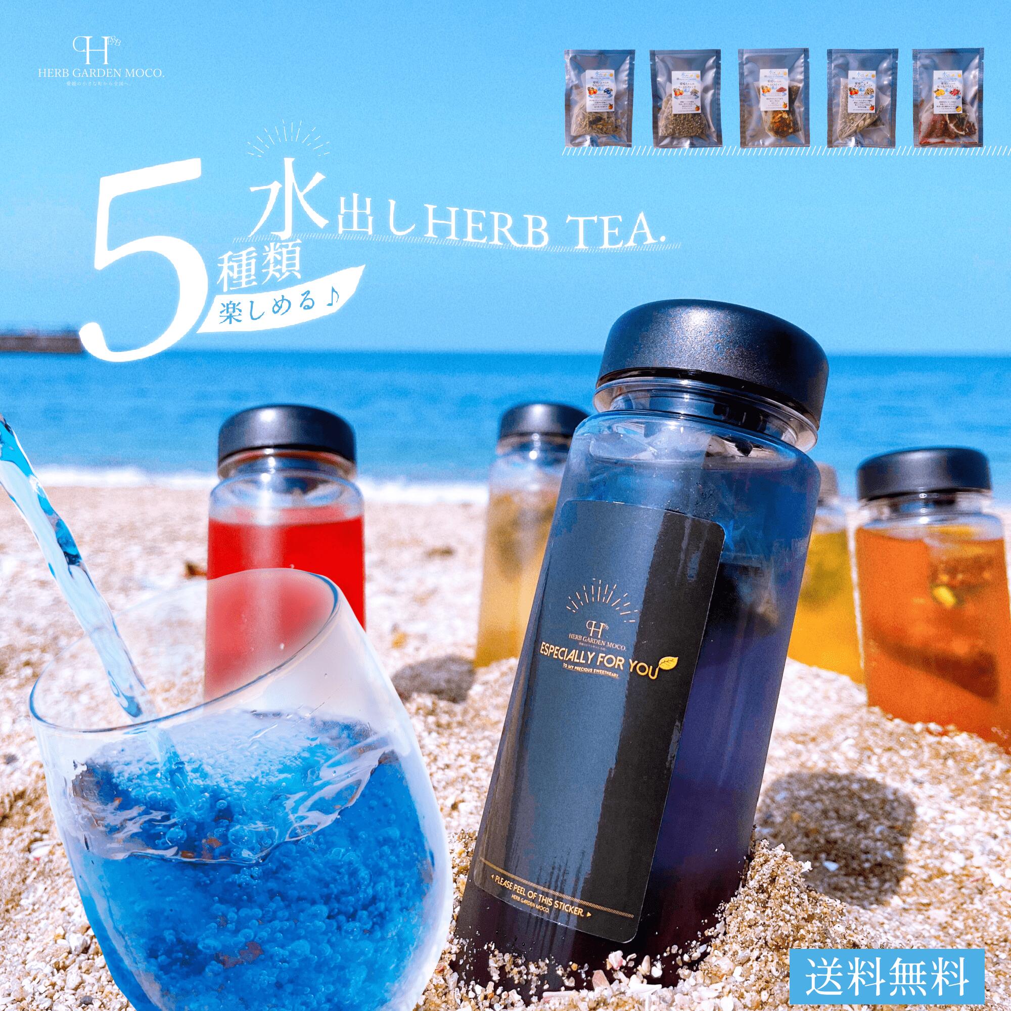 【お試し】水出しハーブティーサンプルセット(4g×1個入)×5袋セット 水出し ハーブティー ハーブティーセット バタフライピー ティーバッグ カモミール ルイボスティー 送料無料 ポイント消化 安眠 青いお茶 安眠