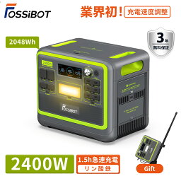 楽天1位46冠達成 <strong>ポータブル電源</strong> リン酸鉄 超大容量 2400W 2048Wh 高出力 UPS 2000W 3500サイクル 大容量 正弦波 10年寿命 50/60Hz ソーラーパネル 1000Wh 車中泊 3年保証 災害用備品 キャンプ 防災 節電 電気代節約