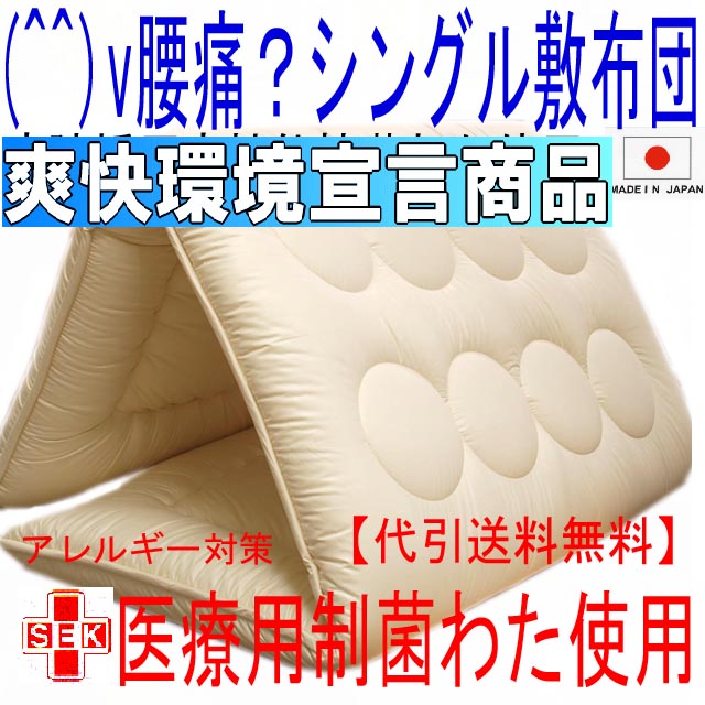 【医療特定用途】(^^)v 腰やさしい敷布団！シングルサイズNANOウォシュシグマΣ疲労回復バランス硬質敷き布団(代引き送料無料)【HLS_DU】