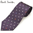 ネクタイ ポールスミス メンズ Paul Smith スター柄シルクネクタイ(サイズ剣幅8cm)eps19w003 ALU7-28 パープル