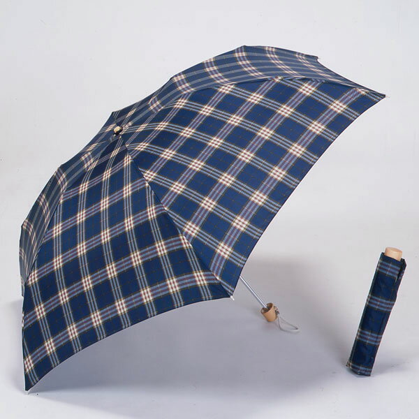 【送料無料】大判ミニ傘60cmチェック　折りたたみ傘