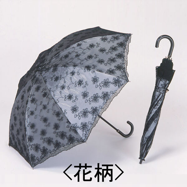 【UVカット率99% 15分後に5℃涼しい 日傘 】UVコンパクト長傘 シルバーレース